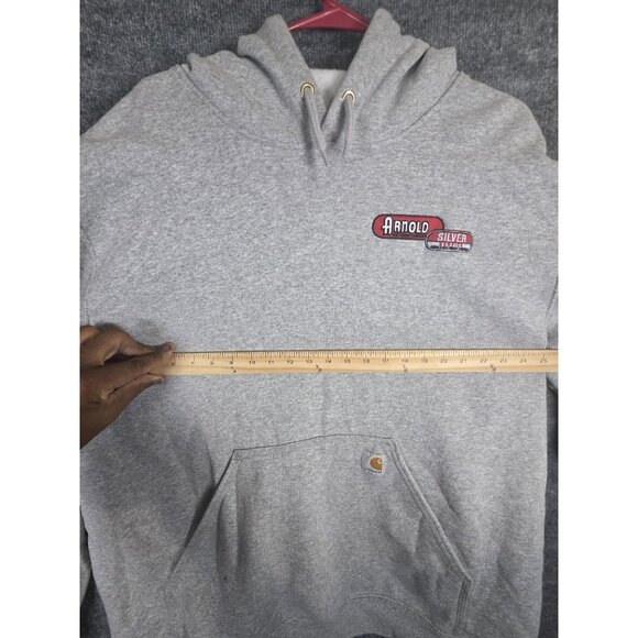 Carhartt Hoodie Mens 2XL Gray Loose Fit Pullover Arnold Silver Stains Workwear - Picture 7 of 9